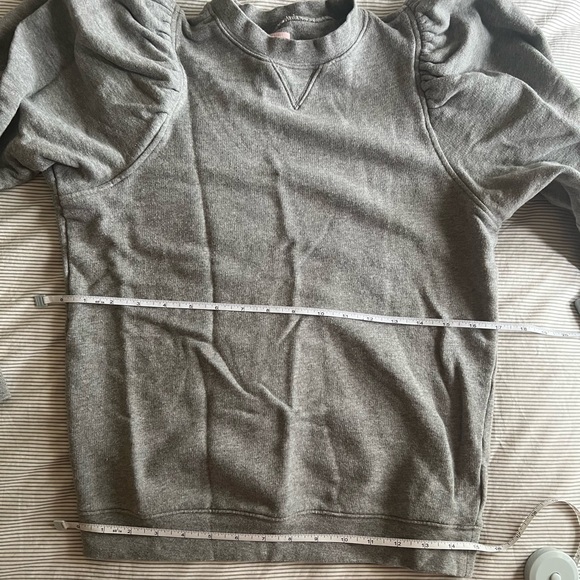 Stella and Dot exaggerated puff sleeve sweatshirt - heather grey - Picture 7 of 9